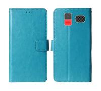 Cheshaoping Stand Custodia in PU Pelle Case Per Funker C120 Classic 4G / C140 Clasic 4G 1.8" Premium Portafoglio Guscio Protettiva Anti Urto e Graffi (Blu)