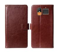 Cheshaoping Stand Custodia in PU Pelle Case Per Hammer 6 LTE 4G 2.4" Premium Portafoglio Guscio Protettiva Anti Urto e Graffi (Marrone)