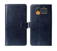 Cheshaoping Stand Custodia in PU Pelle Case Per Hammer 6 LTE 4G 2.4" Premium Portafoglio Guscio Protettiva Anti Urto e Graffi (Blu Scuro)