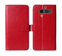 Cheshaoping Stand Custodia in PU Pelle Case Per JCB Tradesman 3 4G 2.8" Premium Portafoglio Guscio Protettiva Anti Urto e Graffi (Rosso)