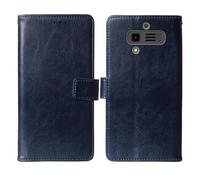 Cheshaoping Stand Custodia in PU Pelle Case Per JCB Tradesman 3 4G 2.8" Premium Portafoglio Guscio Protettiva Anti Urto e Graffi (Blu Scuro)