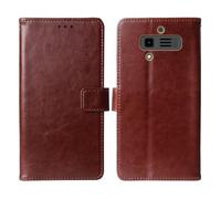 Cheshaoping Stand Custodia in PU Pelle Case Per JCB Tradesman 3 4G 2.8" Premium Portafoglio Guscio Protettiva Anti Urto e Graffi (Marrone)