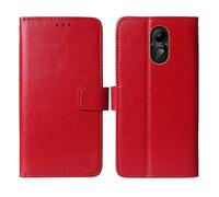 Cheshaoping Stand Custodia in PU Pelle Case Per MyPhone HALO A + 1.77" Premium Portafoglio Guscio Protettiva Anti Urto e Graffi (Rosso)