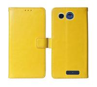 Cheshaoping Stand Custodia in PU Pelle Case Per Panasonic KX TU110 1.77" Premium Portafoglio Guscio Protettiva Anti Urto e Graffi (Giallo)