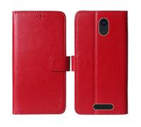 Cheshaoping Stand Custodia in PU Pelle Case Per Panasonic KX-TU155EXBN 2.4" Premium Portafoglio Guscio Protettiva Anti Urto e Graffi (Rosso)