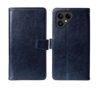 Cheshaoping Stand Custodia in PU Pelle TPU Silicone Case Per Fairphone 6 5G 6.31 inch Premium Portafoglio Guscio Protettiva Anti Urto e Graffi (Blu Scuro)