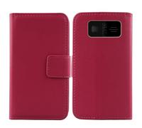 Cheshaoping Vera Pelle Case per Beafon SL230 LTE 4G 1.8" Genuine Flip Cover Custodia Caso Guscio Protettiva Portafoglio (Rosa)