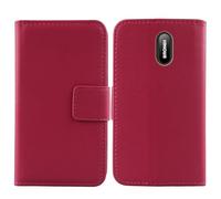 Cheshaoping Vera Pelle Case per Brondi Amico Home Nero 1.77" Genuine Flip Cover Custodia Caso Guscio Protettiva Portafoglio (Rosa)