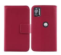 Cheshaoping Vera Pelle Case per Crosscall STELLAR X5s / X5s Chamonix Mont Blanc 6.49" Genuine Flip Cover Custodia Caso Guscio Protettiva Portafoglio (Rosa)