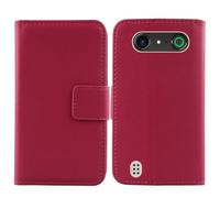 Cheshaoping Vera Pelle Case per Doro Aurora A10 PLUS 4.5" Genuine Flip Cover Custodia Caso Guscio Protettiva Portafoglio (Rosa)