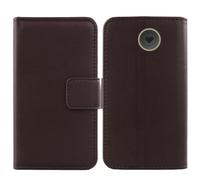 Cheshaoping Vera Pelle Case per Emporia SIMPLICITY V27 LTE 2" Genuine Flip Cover Custodia Caso Guscio Protettiva Portafoglio (Marrone Scuro)