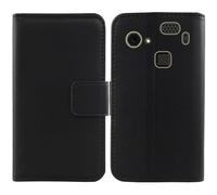 Cheshaoping Vera Pelle Case per HAMMER Blade 3 4G 6.2" Genuine Flip Cover Custodia Caso Guscio Protettiva Portafoglio (Nero)