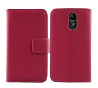 Cheshaoping Vera Pelle Case per MyPhone HALO A + 1.77" Genuine Flip Cover Custodia Caso Guscio Protettiva Portafoglio (Rosa)