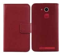Cheshaoping Vera Pelle Case per Olympia Neo+ 5.5" Genuine Flip Cover Custodia Caso Guscio Protettiva Portafoglio (Rosso Scuro)