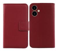 Cheshaoping Vera Pelle Case per SPC Zeus 2 + 5" Genuine Flip Cover Custodia Caso Guscio Protettiva Portafoglio (Rosso Scuro)