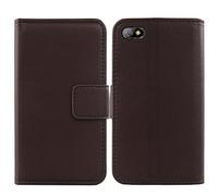 Cheshaoping Vera Pelle Case per Unihertz Titan Slim 4.2" Genuine Flip Cover Custodia Caso Guscio Protettiva Portafoglio (Marrone Scuro)