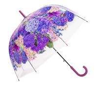 Chesoon Auto Aperto Pioggia Ombrello Fiore Chiaro Bolla per Ragazze Donne Elegante Signore Bastone Ombrello con Baldacchino A Cupola Trasparente,Viola