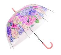 Chesoon Fiore Rosa Ombrello per Le Donne Signore Chiaro Cupola Antivento Ombrello Antipioggia Auto Aperto con 8 Nervature e Maniglia Curva,Rosa