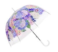Chesoon Ombrello di fiori trasparente Auto aperto con baldacchino a cupola antivento trasparente per ragazze signore elegante ombrello da sposa per feste,Bianco
