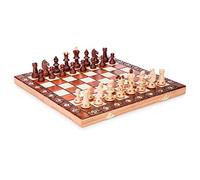 Chess and games shop Muba Bellissimo set di scacchi in legno artigianale con tavola in legno e pezzi di scacchi artigianali - idea regalo prodotti (14 pollici (36 cm) AMB)