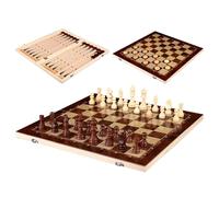 Chess in Legno Pieghevole, Scacchiera Professionale 3 in 1, Set di Scacchiere Pieghevoli per Feste e Attività Familiari, Scacchi da Viaggio per Principianti