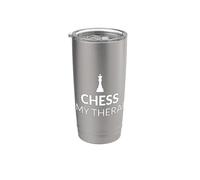Chess Is My Therapy - Gioco da tavolo strategico divertente per amanti degli scacchi Bicchiere termico in acciaio inox doppia parete