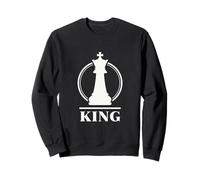 Chess King Minimal Royal Strategy Emblema per Giocatori Design Felpa