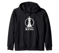 Chess King Minimal Royal Strategy Emblema per Giocatori Design Felpa con Cappuccio