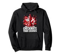 Chess Player Checkmate Your Excuses Motivational Felpa con Cappuccio