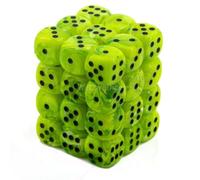 12mm d6 Dice Block: Vortex Bright Green with Black