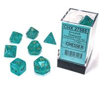 Chessex Borealis Teal Luminary Dice Set Boxed [CHX27585]