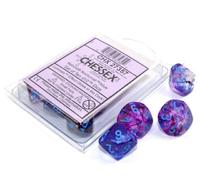 Chessex d10 Dice Set: Nebula Luminary - Nocturnal w/Blue (10)