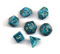 Chessex Dice: CHX27489 Set Dadi Phantom: Teal/Gold (7)