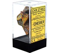Chessex Dice: CHX27493 Set Dadi Lustrous: Gold/Silver (7), multicolore