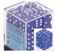 Chessex Dice D6 Set: Blu opaco con bianco - Dado a sei facce da 12 mm (36)