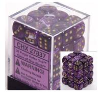 Chessex Dice D6 Set: Vortex Viola con Oro - Dado a Sei Facce da 12 mm (36) Blocco di Dadi