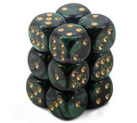 Chessex Dice DND Dice Set-Chessex D&D Dice-16mm Borealis Scarab Jade and Gold Pl