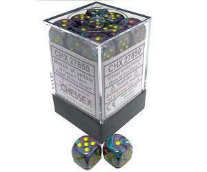 Chessex DND Dice Set D&D Dice-12mm Mosaic Yellow Plastic Polyhedral Dice Set-Dun