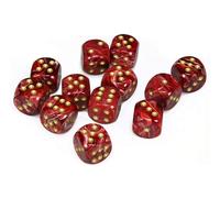 Chessex DND Dice Set D&D Dice-16mm Vortex Burgundy and Gold Plastic Polyhedral D