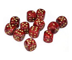 Chessex DND Dice Set D&D Dice-16mm Vortex Burgundy and Gold Plastic Polyhedral D