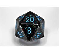 Chessex Fustella D20 con stelle blu maculato, 34 mm, 20 lati, fustella poliedrica, accessori per gioco da tavolo, gioco di ruolo, dungeon e draghi (D&D)