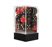 Chessex Gemini Black-Red/Gold D6 16mm Dice Set