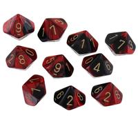 Chessex Gemini Nero e Rosso/Oro D10 Dadi Set (10)