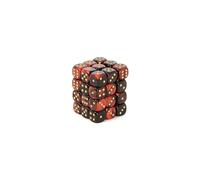 Chessex Gemini Opaque 12mm d6 Blocco dadi nero-rosso con oro