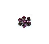 Chessex Gemini Polyhedral 7 Die Set Black Purple With Gold