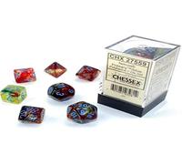 Chessex Nebula Polyhedral Dice Set Primary with Blue Luminary (7 dice)