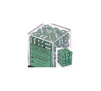 Chessex Opaque 12mm d6 verde con dadi bianchi Blocco 36 dadi