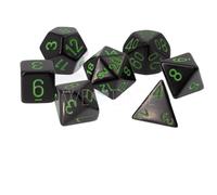 Opaque Black/Green Polyhedral Set 7-Dice