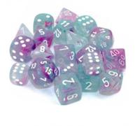 Chessex Polyhedral Dice Set: Nebula Luminary - Wisteria w/White (7)