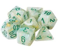 Chessex Dice: CHX27409 Set Dadi Marble: Green/Dark Green (7)